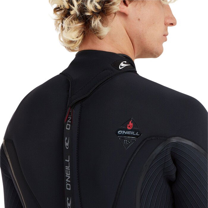 2024 O'Neill Hombres Hyperfreak Fire 4/3mm Back Zip Neopreno 5516 - Black